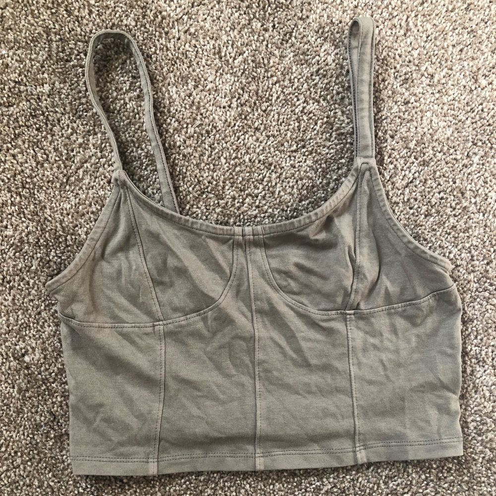 Green American Eagle Crop Top